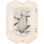 Clutch bios piccola con inserti in rafia in avorio e beige Themoirè - donna 