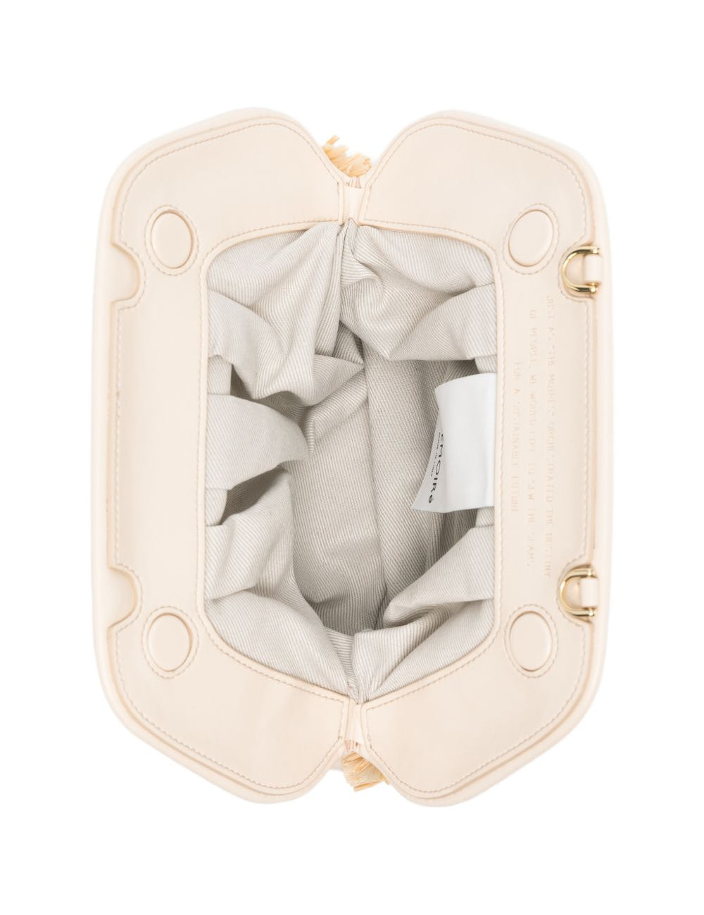 Clutch bios piccola con inserti in rafia in avorio e beige Themoirè - donna 