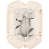 Clutch bios piccola con inserti in rafia in avorio e beige Themoirè - donna 