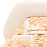 Clutch bios piccola con inserti in rafia in avorio e beige Themoirè - donna 