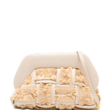 Clutch bios piccola con inserti in rafia in avorio e beige Themoirè - donna 