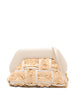 Clutch bios piccola con inserti in rafia in avorio e beige Themoirè - donna