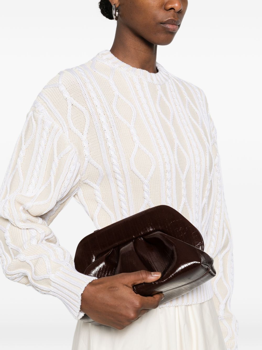 Clutch bios media in marrone Themoirè - donna 