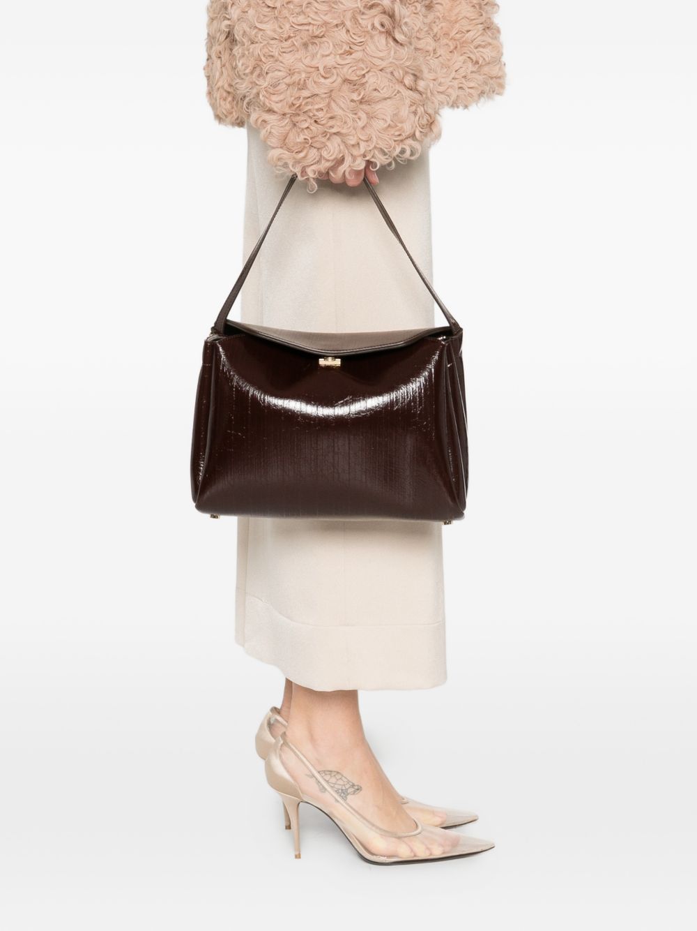 Borsa a spalla calipso in marrone Themoirè - donna 