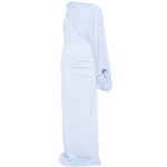 Abito lungo Selene monospalla in azzurro The Andamane - donna 