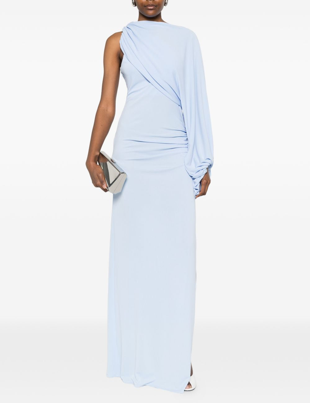 Abito lungo Selene monospalla in azzurro The Andamane - donna 