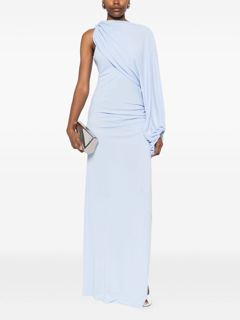 Abito lungo Selene monospalla in azzurro The Andamane - donna 