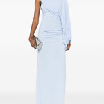 Abito lungo Selene monospalla in azzurro The Andamane - donna 
