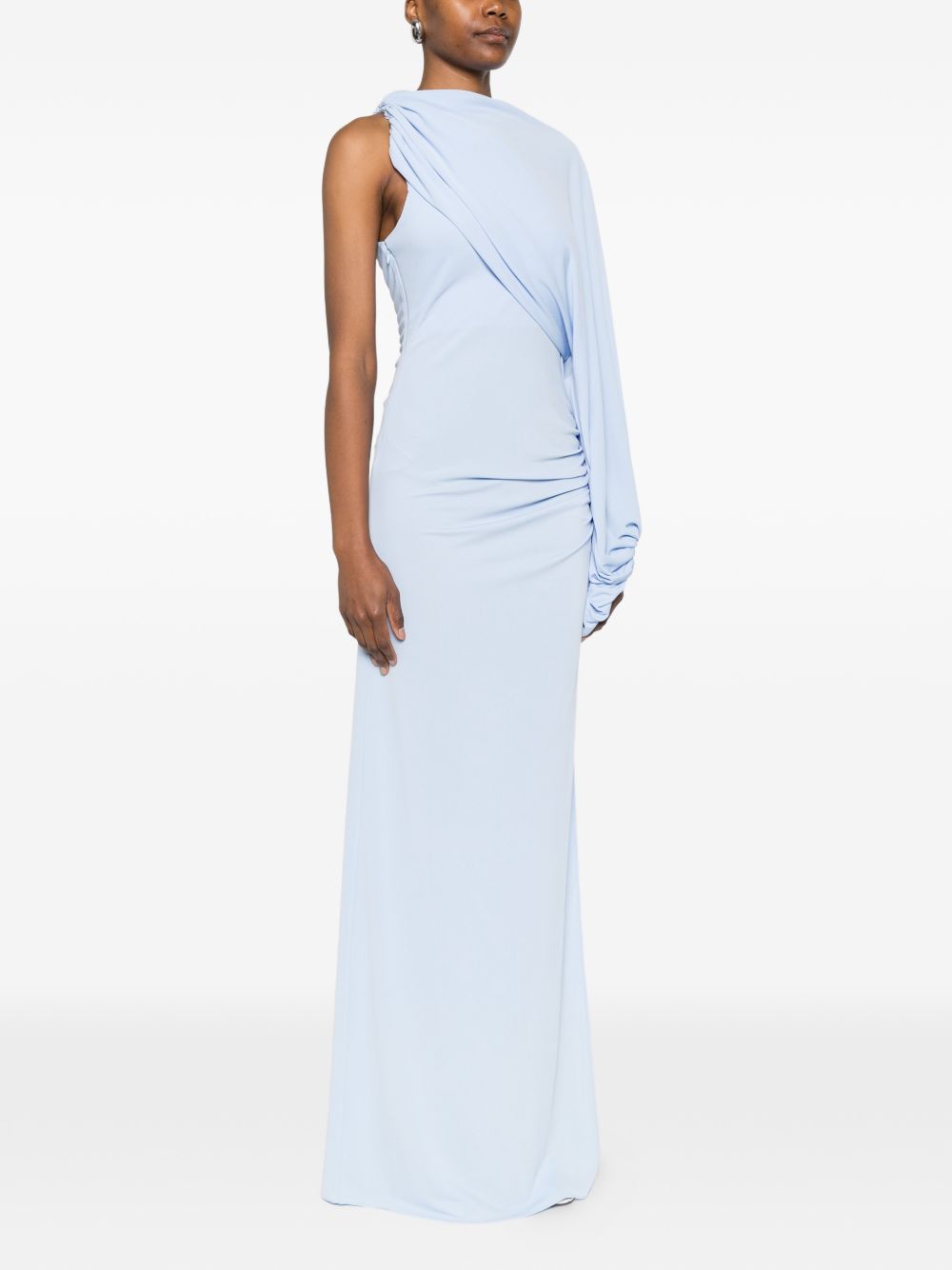 Abito lungo Selene monospalla in azzurro The Andamane - donna 