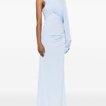 Abito lungo Selene monospalla in azzurro The Andamane - donna 