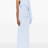 Abito lungo Selene monospalla in azzurro The Andamane - donna 