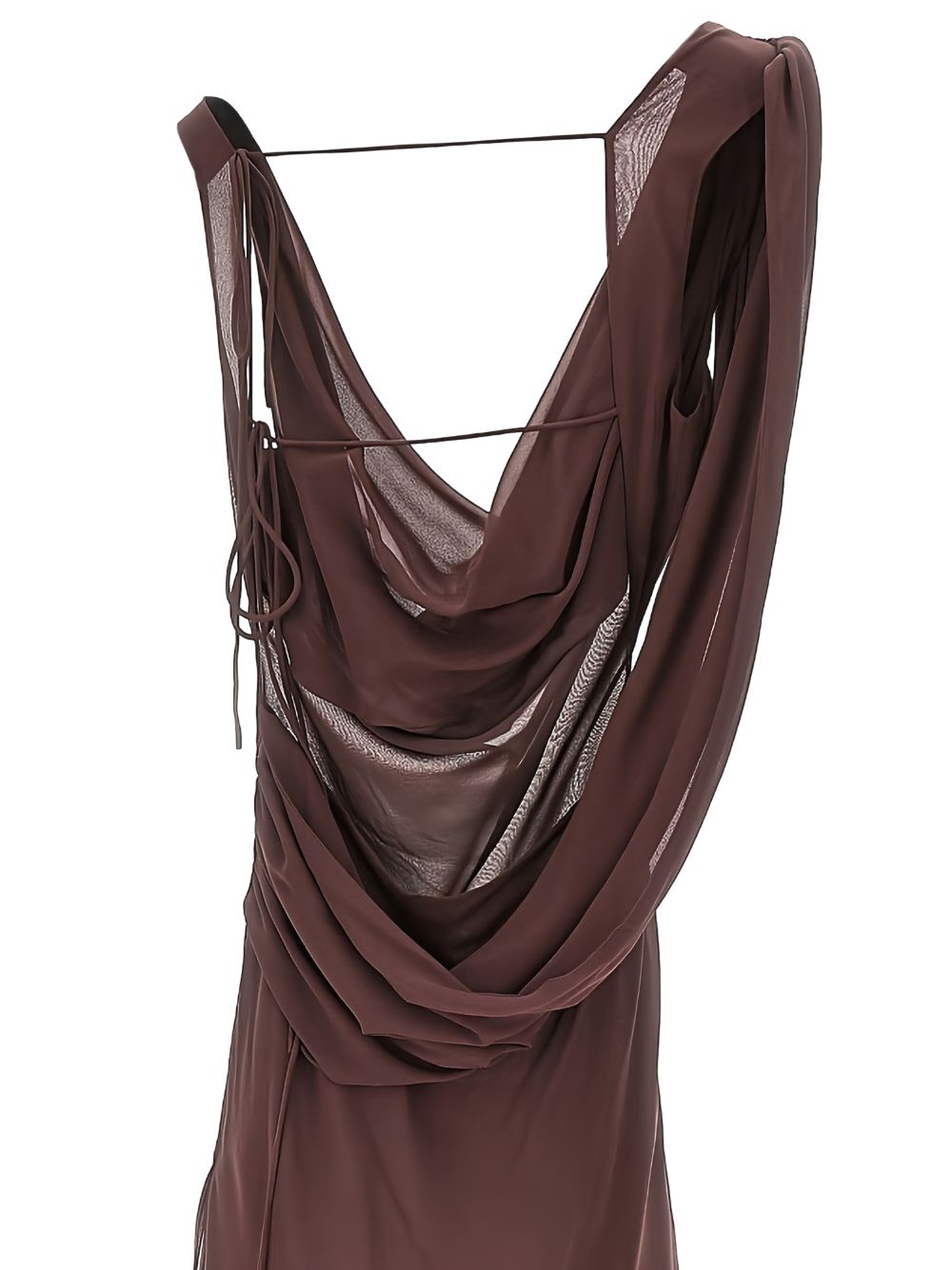 Abito lungo drappeggiato in bordeaux The Andamane - donna 