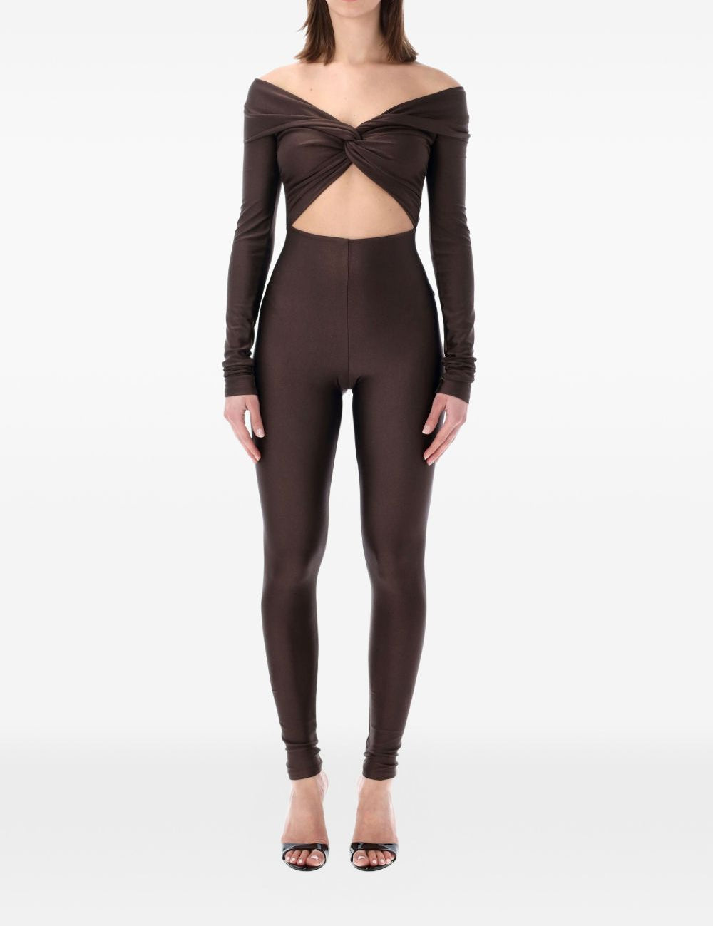 Tuta intera con spalle scoperte in marrone The andamane - donna 