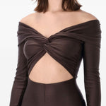 Tuta intera con spalle scoperte in marrone The andamane - donna 