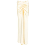 Gonna Iris con arricciatura in giallo chiaro the andamane - donna 