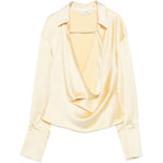 Blusa drappeggiata in giallo chiaro the andamane - donna 