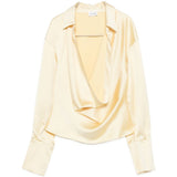 Blusa drappeggiata in giallo chiaro the andamane - donna 