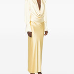 Blusa drappeggiata in giallo chiaro the andamane - donna 