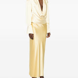 Blusa drappeggiata in giallo chiaro the andamane - donna 