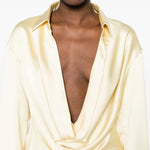 Blusa drappeggiata in giallo chiaro the andamane - donna 