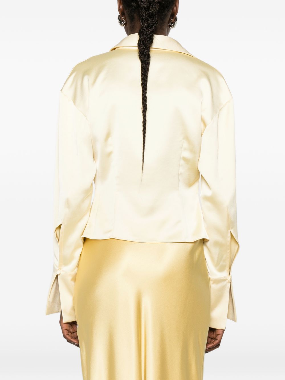 Blusa drappeggiata in giallo chiaro the andamane - donna 