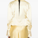 Blusa drappeggiata in giallo chiaro the andamane - donna 