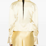 Blusa drappeggiata in giallo chiaro the andamane - donna 