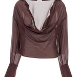 Blusa con scollo profondo in viola the andamane - donna 