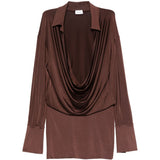 Miniabito drappeggiato a maniche lunghe Lilia in marrone The andamane - donna 