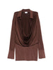 Miniabito drappeggiato a maniche lunghe Lilia in marrone The andamane - donna