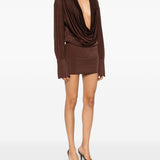 Miniabito drappeggiato a maniche lunghe Lilia in marrone The andamane - donna 