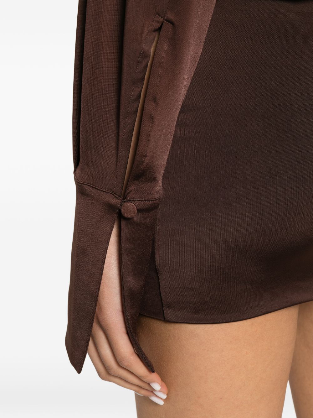 Miniabito drappeggiato a maniche lunghe Lilia in marrone The andamane - donna 
