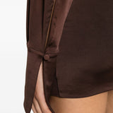Miniabito drappeggiato a maniche lunghe Lilia in marrone The andamane - donna 