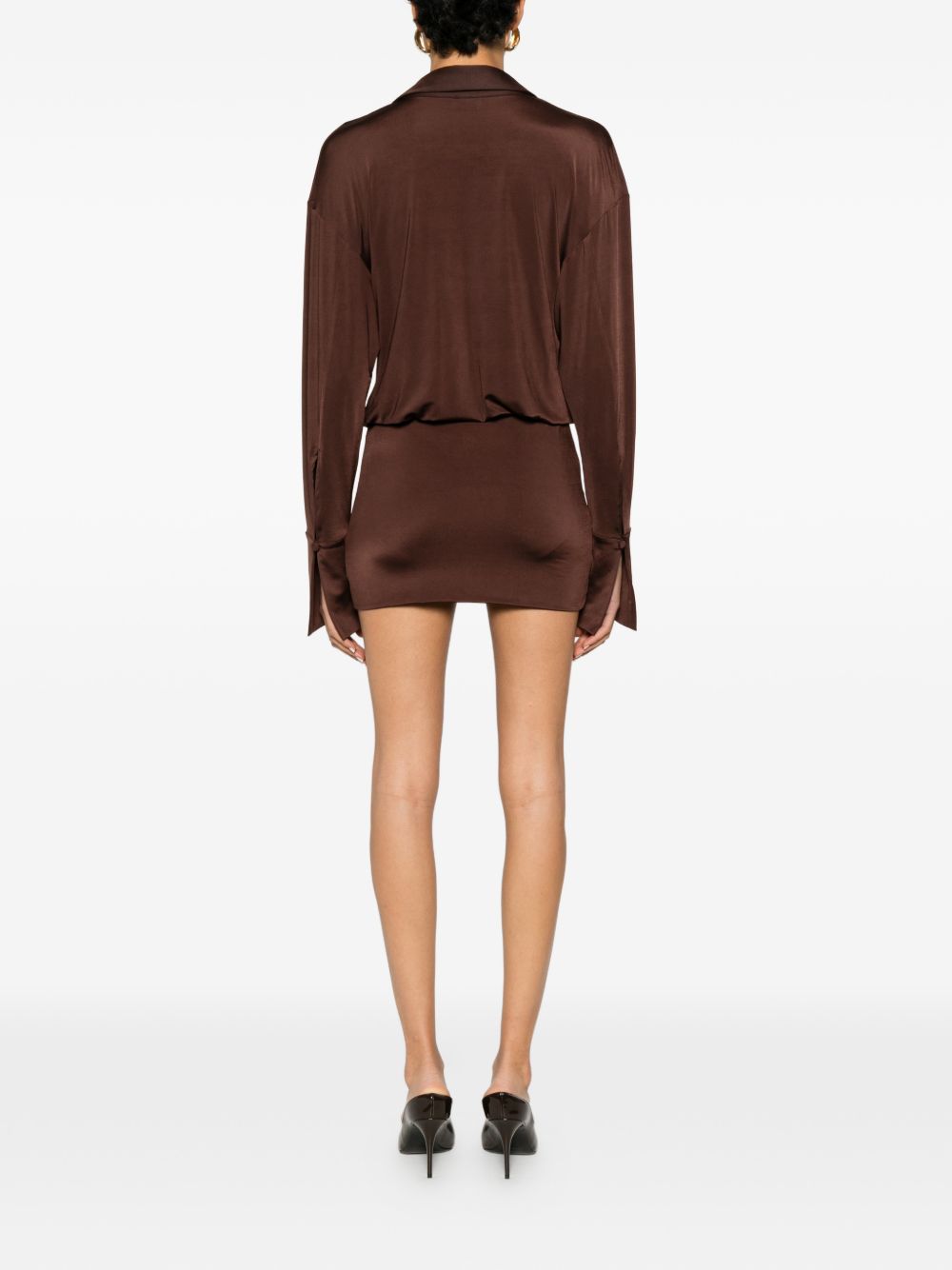 Miniabito drappeggiato a maniche lunghe Lilia in marrone The andamane - donna 