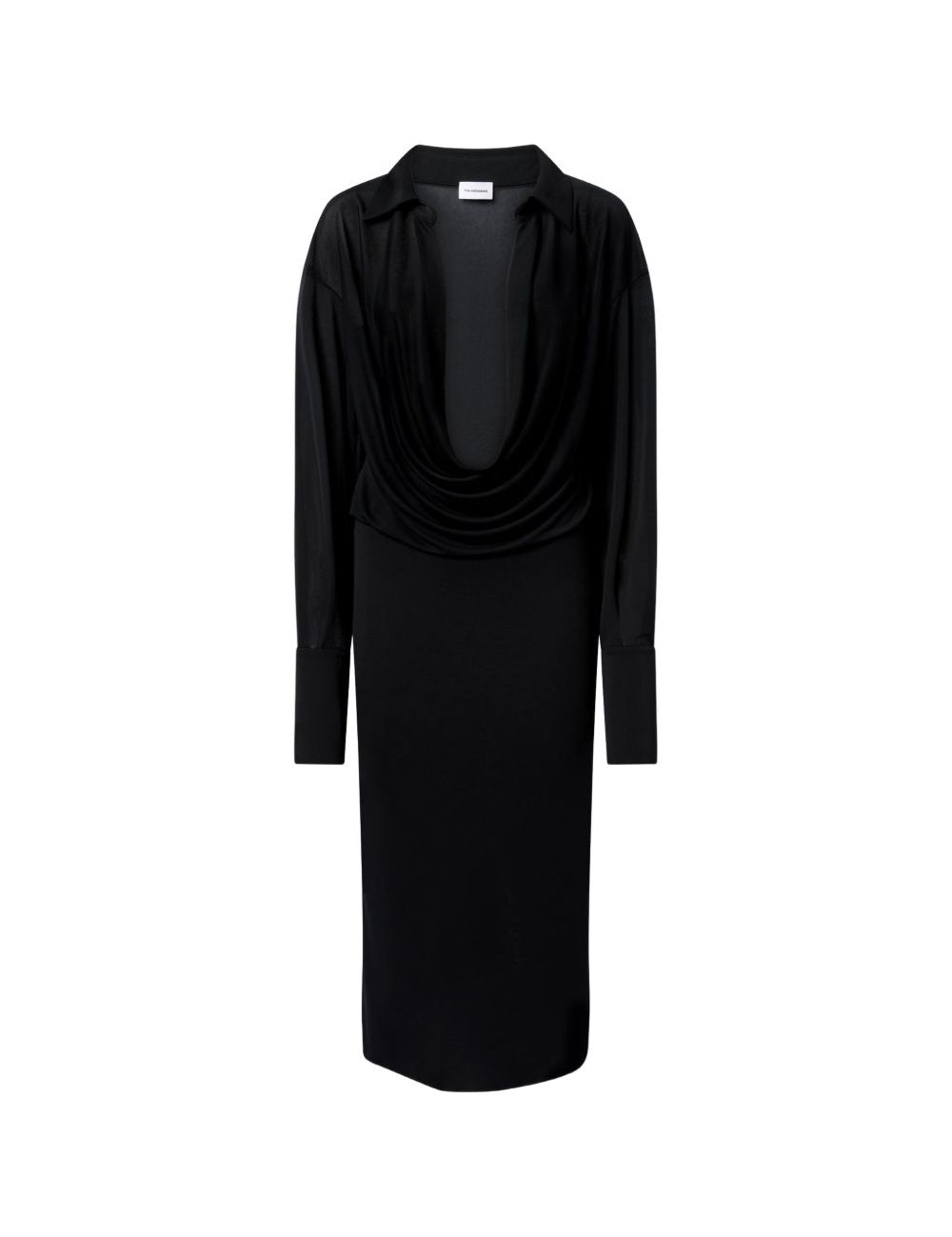 Abito midi con scollo drappeggiato Lilia in nero The andamane - donna 