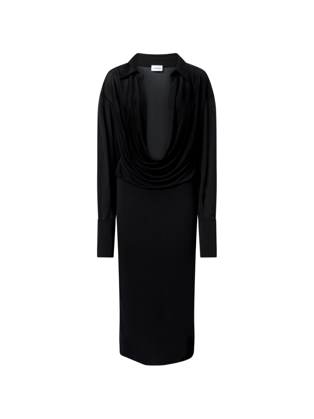 Abito midi con scollo drappeggiato Lilia in nero The andamane - donna 