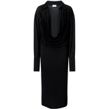 Abito midi con scollo drappeggiato Lilia in nero The andamane - donna 