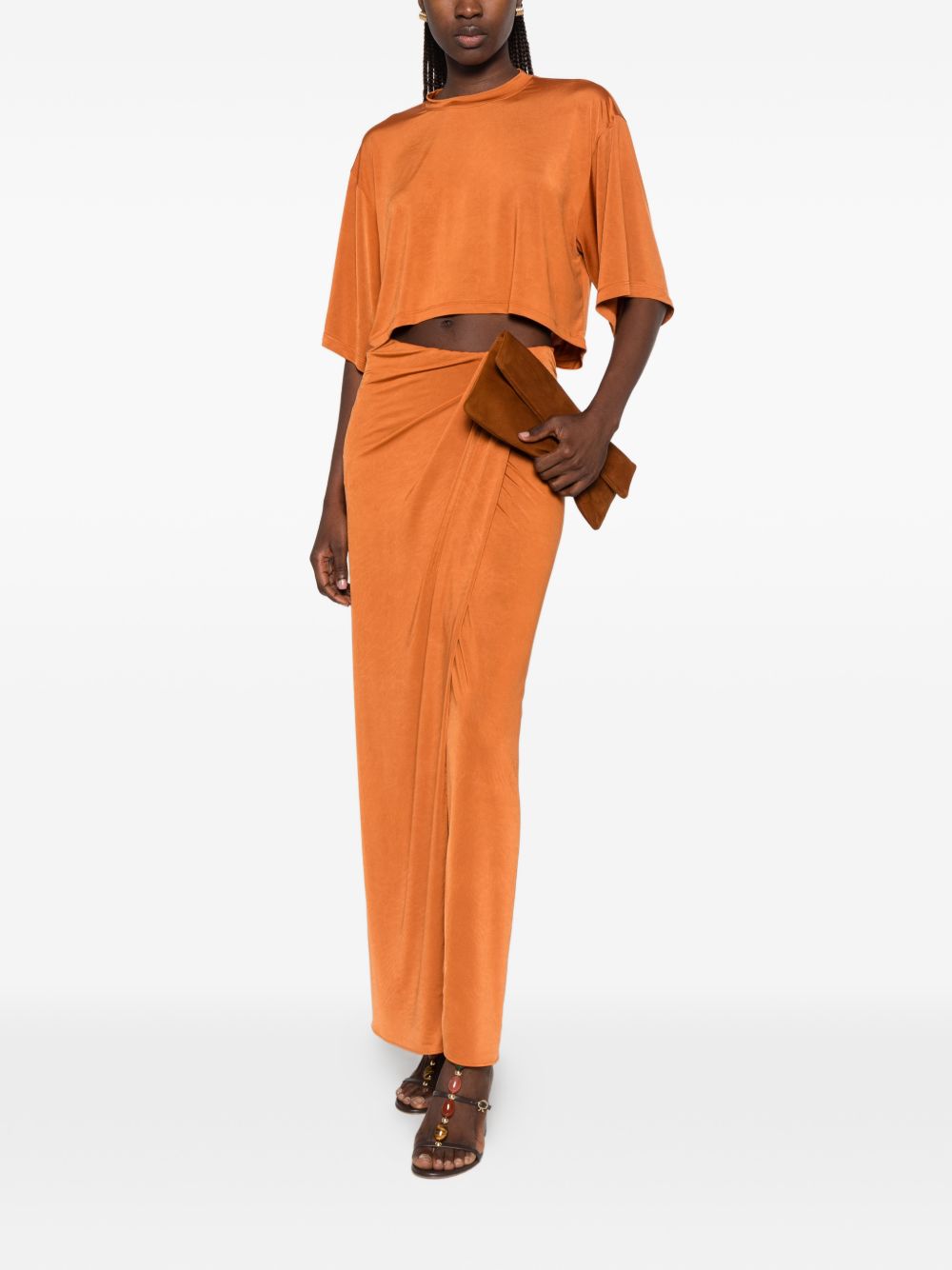 Abito drappeggiato con cut-out di Anja in arancione The andamane - donna 