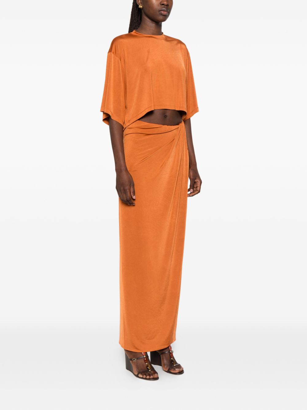 Abito drappeggiato con cut-out di Anja in arancione The andamane - donna 