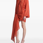 Abito mini indira con drapeggio in arancione The andamane - donna 