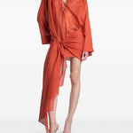 Abito mini indira con drapeggio in arancione The andamane - donna 