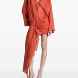 Abito mini indira con drapeggio in arancione The andamane - donna 