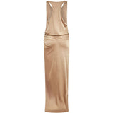 Abito lungo drappeggiato Juno color oro The andamane - donna 