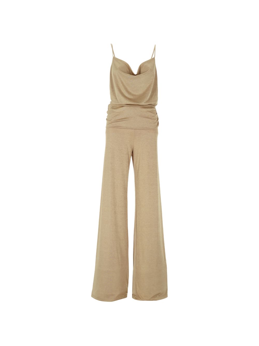 Tuta carla con ruches e collo ad alto in beige The andamane - donna 