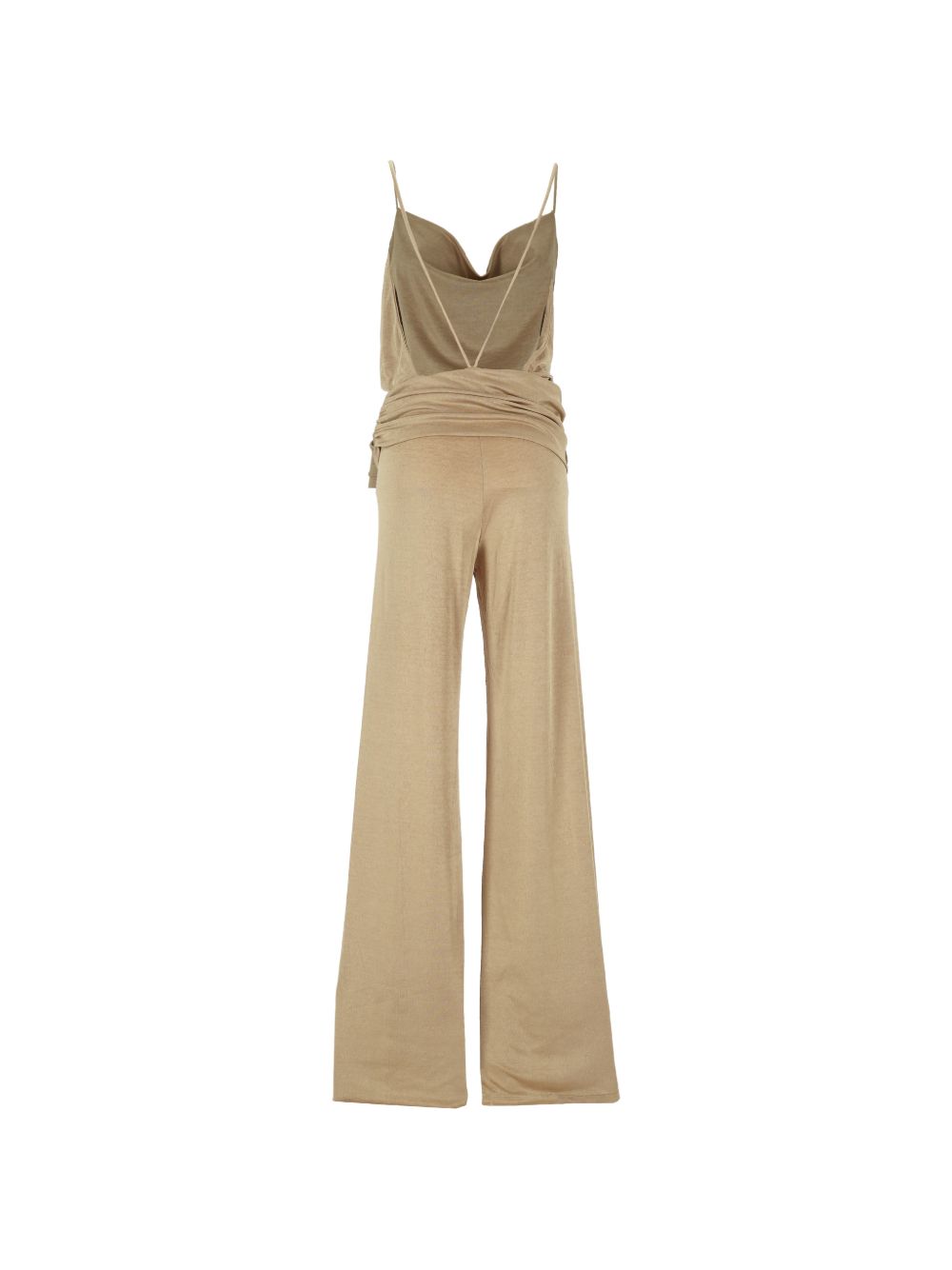 Tuta carla con ruches e collo ad alto in beige The andamane - donna 