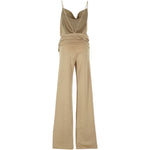 Tuta carla con ruches e collo ad alto in beige The andamane - donna 