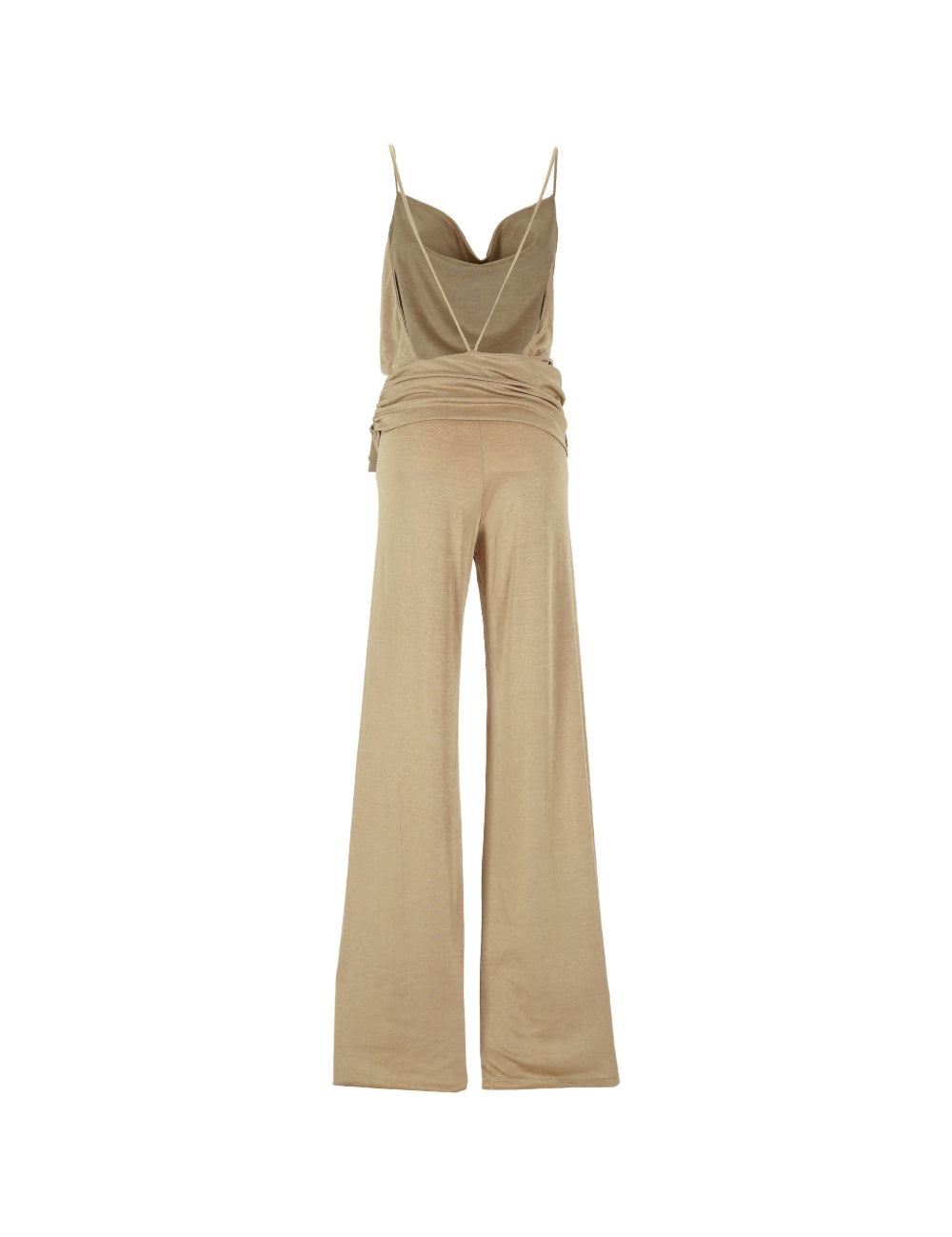 Tuta Carla con ruches in beige 