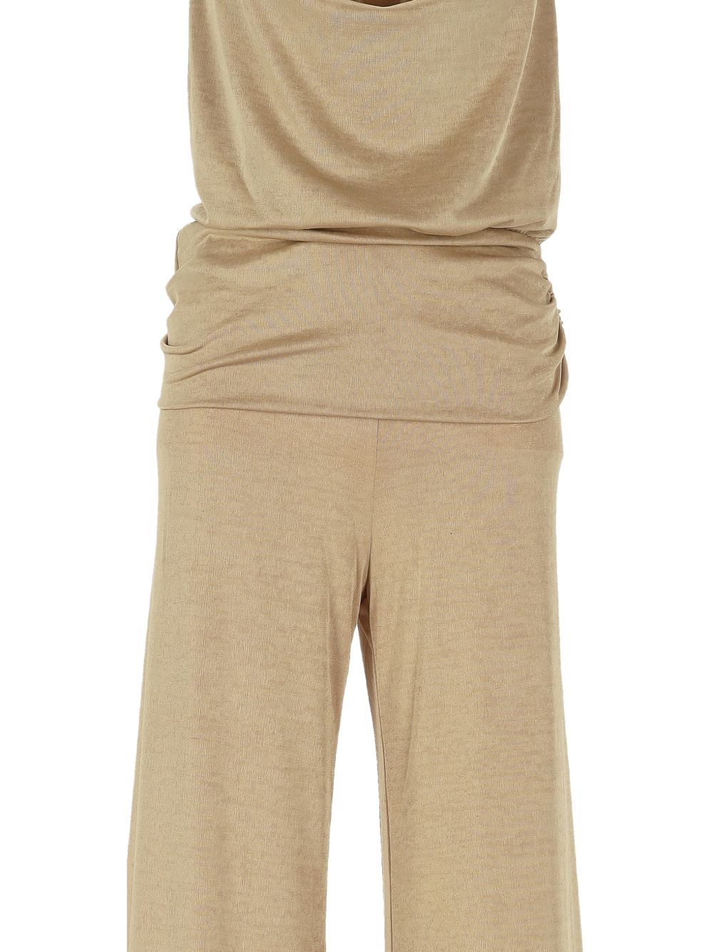 Tuta carla con ruches e collo ad alto in beige The andamane - donna 
