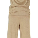 Tuta carla con ruches e collo ad alto in beige The andamane - donna 