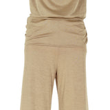 Tuta carla con ruches e collo ad alto in beige The andamane - donna 